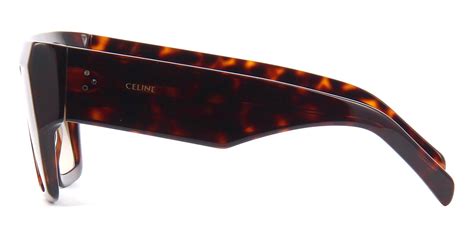 CELINE CL40092I 52F Dark Havana Rectangle Sunglasses With 